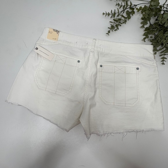 Anthropologie The Wanderer White Denim Cutoff Shorts Size 32 - Picture 4 of 7